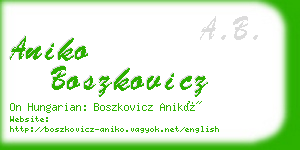 aniko boszkovicz business card